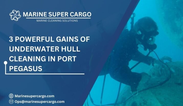 Underwater hull cleaning in Port Pegasus