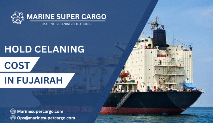 Bulk carrier undergoing professional hold cleaning in Fujairah Port with high-pressure water jets for safe and efficient cargo preparation