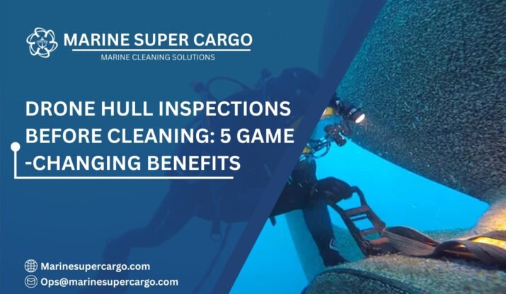Drone hull inspection before cleaning