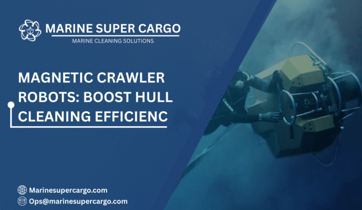 Magnetic crawler robots cleaning ship hull