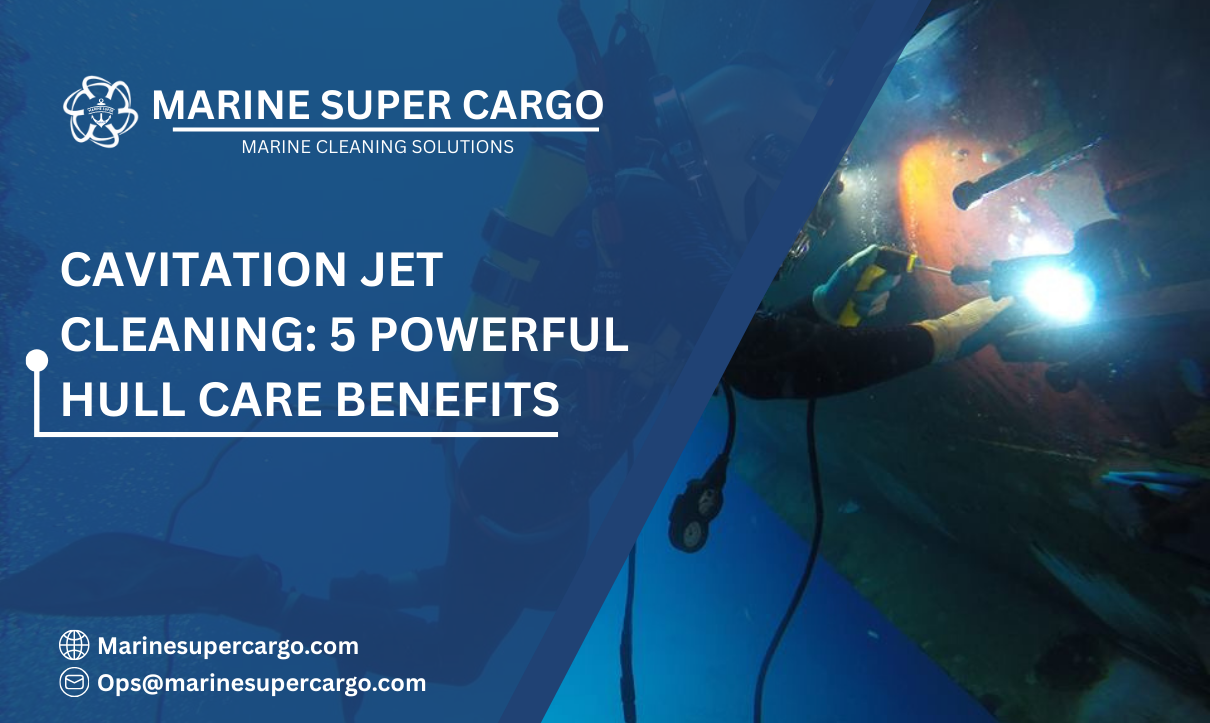 Cavitation jet cleaning for ship hull maintenance