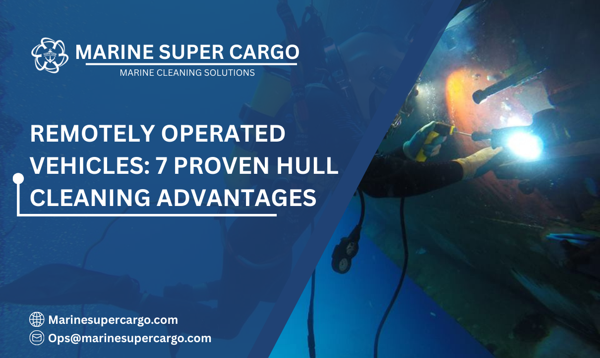 ROVs performing efficient ship hull cleaning