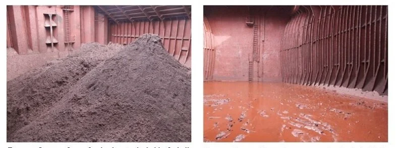Nickel ore and laterite muddy or sticky residues