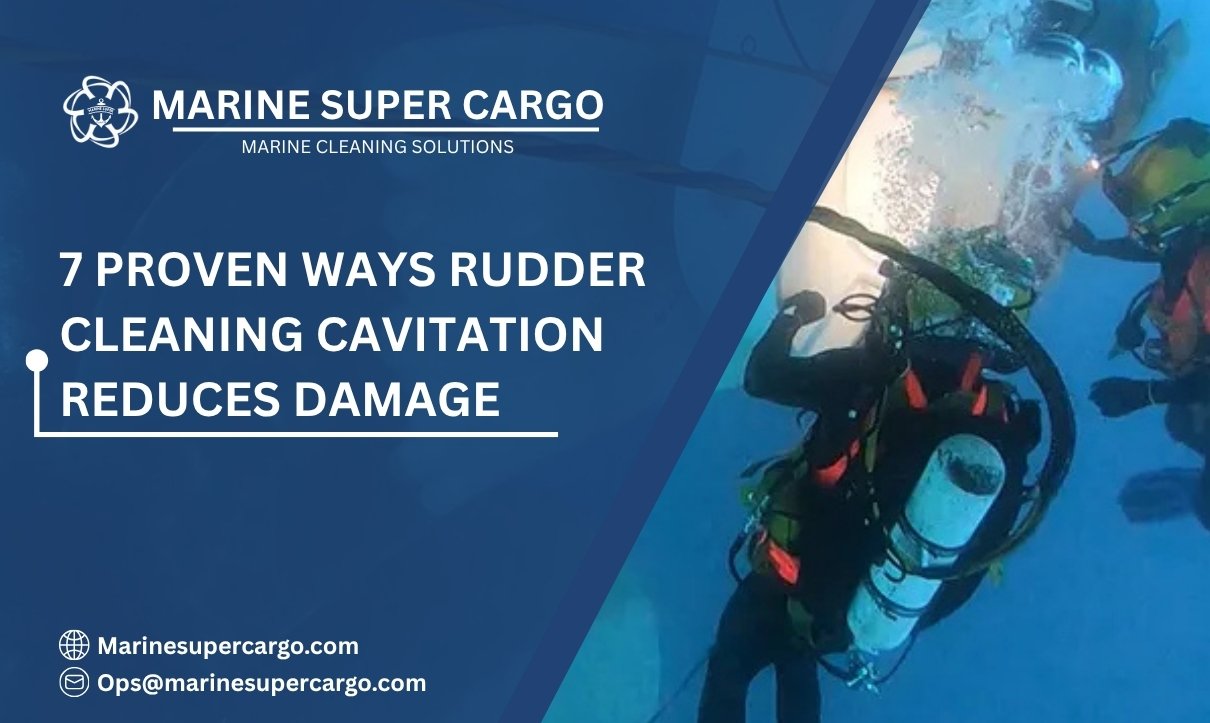Rudder cleaning to reduce cavitation damage