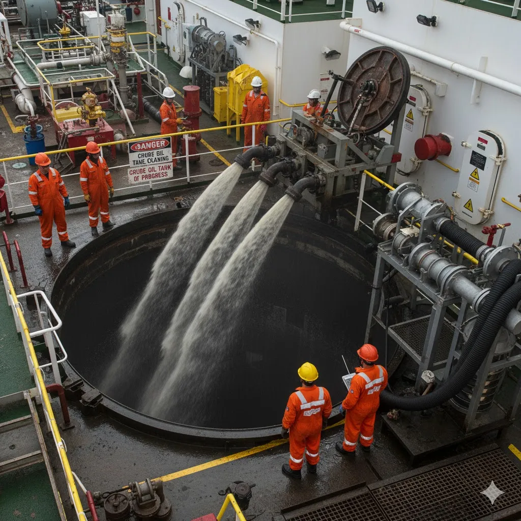 Crude oil tank cleaning
