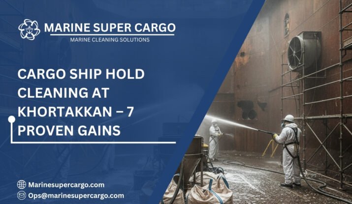 Cargo ship hold cleaning at Khalid Port