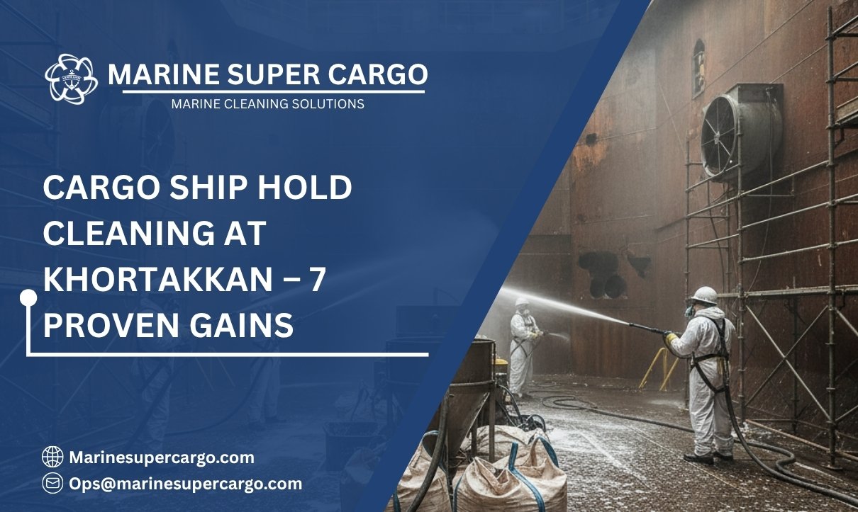 Cargo ship hold cleaning at Khalid Port