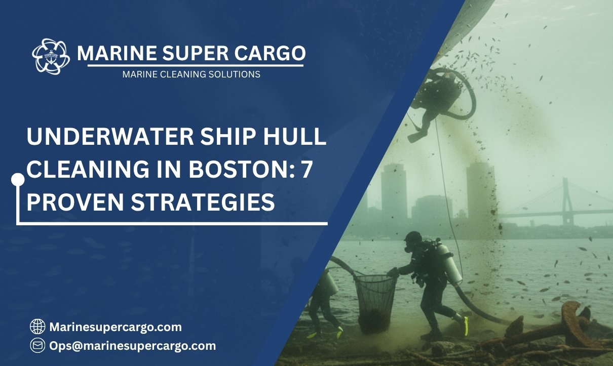 Underwater ship hull cleaning in Boston
