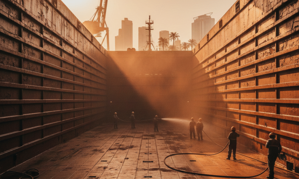 Eco-friendly hold cleaning services in Lome port