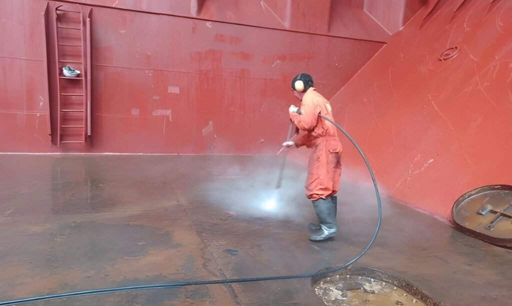Bulk carrier hold cleaning in Khalid Port