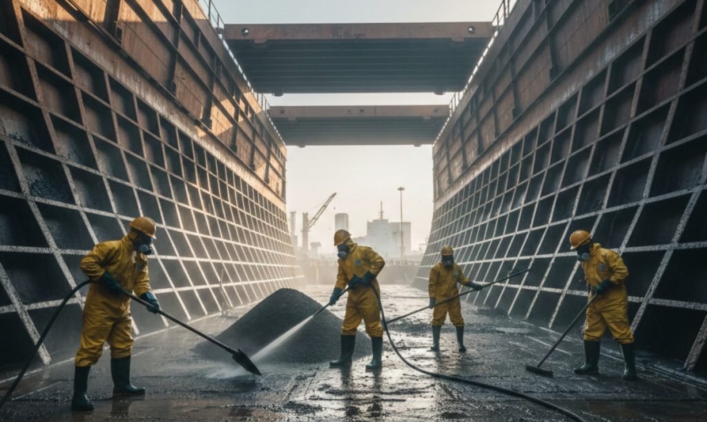 Emergency hold cleaning services at Sekondi port