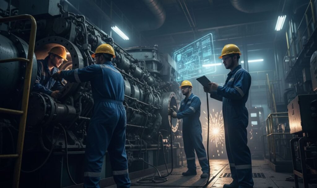 Crew change process for commercial vessels